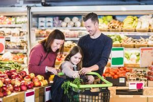 happy family grocery shopping in supermarket MASF12753 1